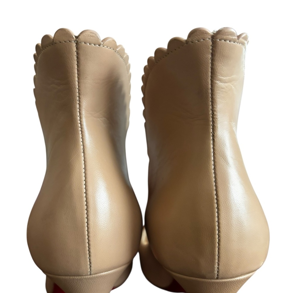 Christian Louboutin Pijonina 120 Peep Toe Scalloped Pumps Size 37.5 - Picture 9 of 15